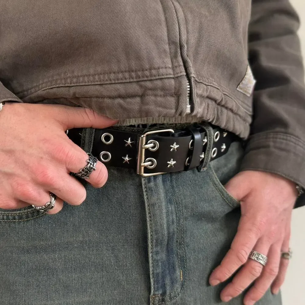 Vintage black studded star western